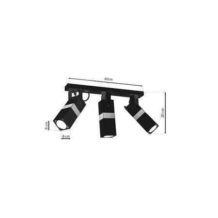 Milagro - Lampa sufitowa VIDAR BLACK/CHROME 3xGU10