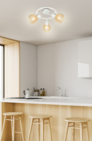 Candellux - Atarri Lampa Sufitowa Spirala 3X25W E14 Biały+Drewno