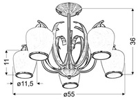 Candellux - Opera Lampa Wisząca 5X60W E27 Patyna