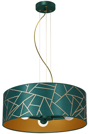 Milagro - Lampa wisząca ZIGGY WHITE Gold/Bottle green  3xE27
