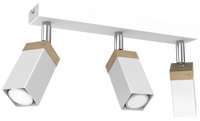 Milagro - Lampa sufitowa SOLO SAWN WHITE / PATINATED WOOD 3x mini GU10