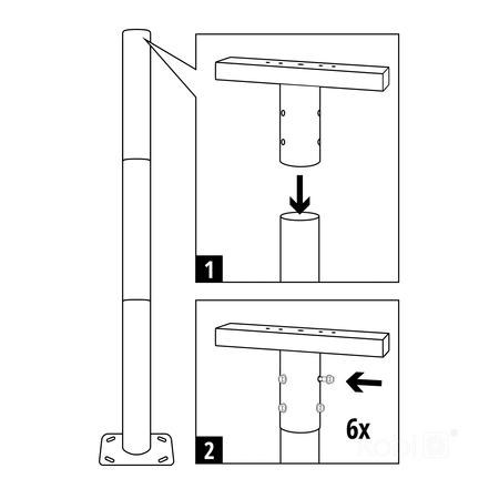 Uchwyt montażowy BASE TP SG 360mm Fi 60mm czarny Kobi