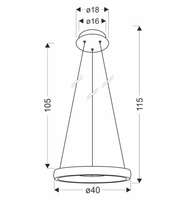 Candellux - Hashim Lampa Wisząca 40Cm Złoty 22W Led Klryształki Bezbarwne