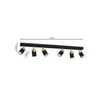 Milagro - Lampa sufitowa JOKER BLACK/GOLD 6xGU10
