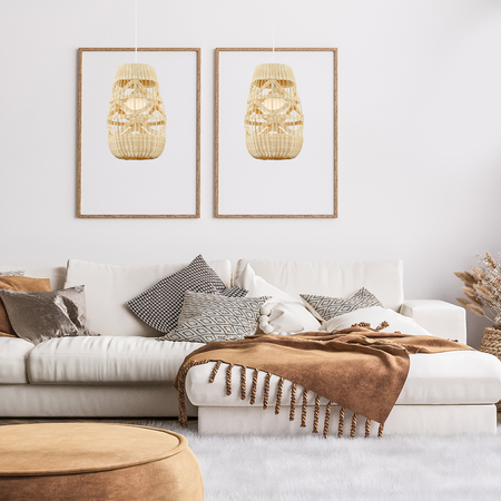 Milagro - Lampa wisząca ARONA NATURAL 1xG9 fi 250