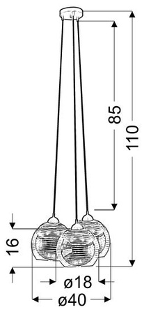 Candellux - Trio 1 Lampa Wisząca 3X60W E27 Chrom