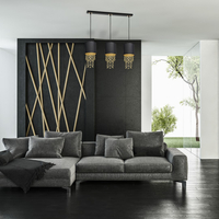 Milagro - Lampa wisząca ALMERIA BLACK/GOLD 3xE27