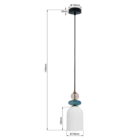 Lampa wisząca Tropea biała 1xE27