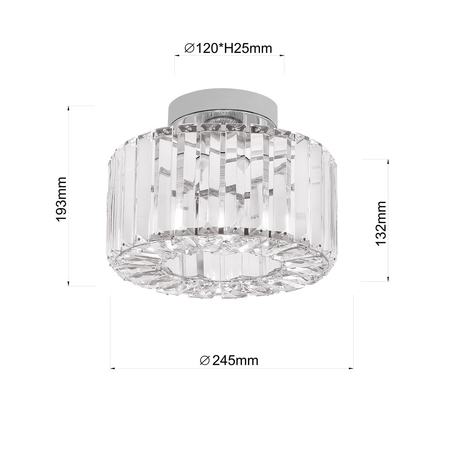 Plafon Vetro chrom 1xE27