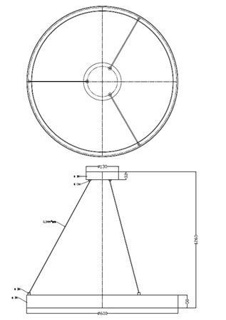 Midway lampa wisząca mała czarna Triangle LP-033/1P S  BK Triangle