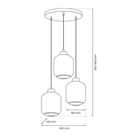 Milagro - Lampa wisząca SOMBRA AMBER 3xE27