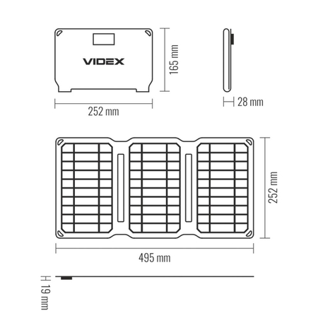 PRZENOŚNA ŁADOWARKA SŁONECZNA VIDEX VSO-F515UU 15W