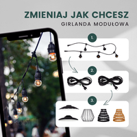 Klosz do zestawu CRETE LS R2 czarny 5 sztuk Kobi Design