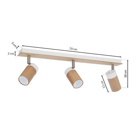 Milagro - Lampa sufitowa BARON WHITE 3xGU10