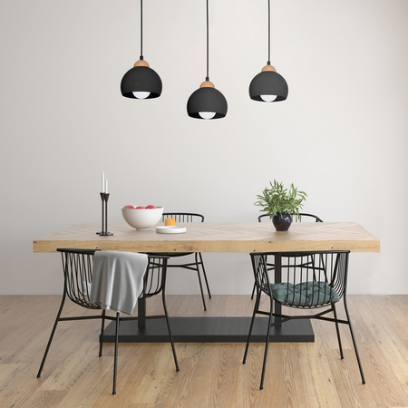 Milagro - Lampa wisząca DAMA BLACK 3xE27