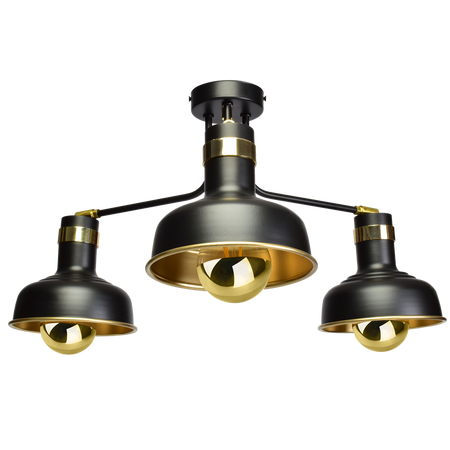 Milagro - Lampa sufitowa MARGO 3xE27 BLACK/GOLD 3xE27