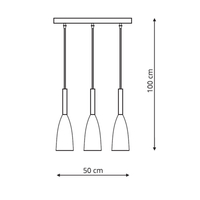 Lampa wisząca Solin 3 szara 3xE27