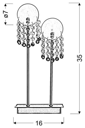 LUXOR LAMPA 2*20W G4 NIKIEL MAT