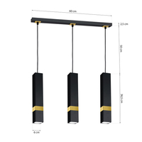 Milagro - Lampa wisząca VIDAR BLACK/GOLD 3xGU10
