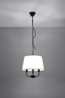 Pasteri lampa wisząca czarny matowy 3x40w e14 abażur beżowy