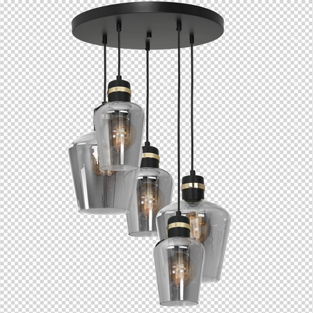 Milagro - Lampa wisząca RICHMOND BLACK / GOLD 5xE27  Koło