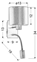 Candellux - Sylwana Lampa Kinkiet 1X40W E14 + Led Z Wyłącznikiem Chrom / Biały