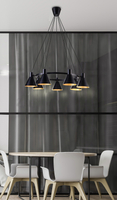 MORE LAMPA WISZĄCA 7X40W E27 CZARNY MATOWY