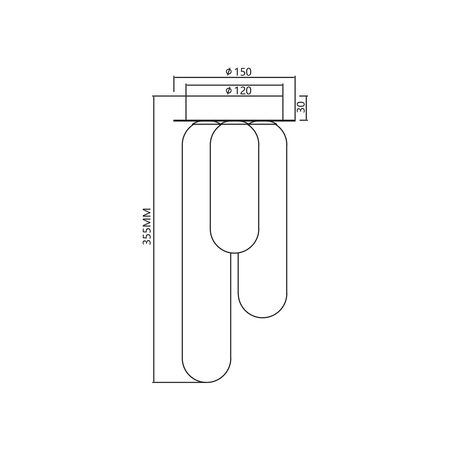 Milagro - Lampa sufitowa PAX GOLD 3xG9