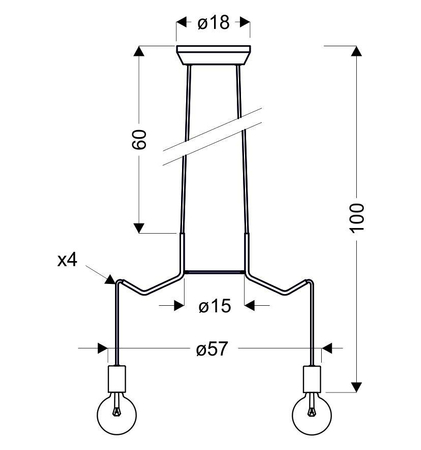 BASSO LAMPA WISZĄCA 4X40W E27 BIAŁY MATOWY