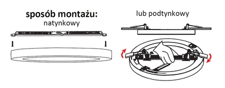 Plafon York czarny 2w1 LED 4000K