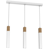 Milagro - Lampa wisząca SOLO SAWN WHITE / PATINATED WOOD 3x mini GU10