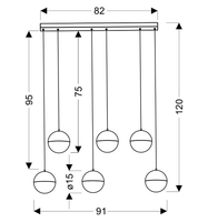 FURNI LAMPA WISZĄCA 6X5W LED SZARY 4000K APETI