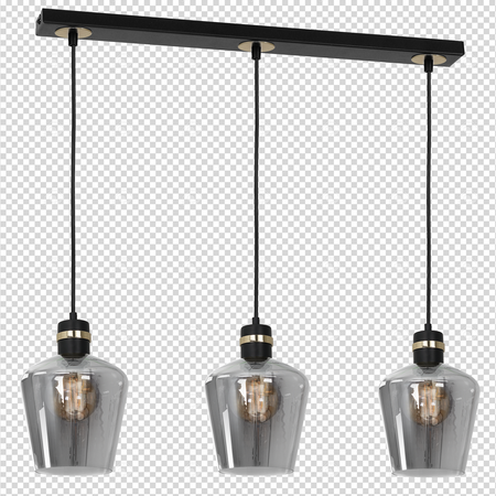 Milagro - Lampa wisząca RICHMOND BLACK / GOLD 3xE27  Listwa