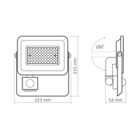 Naświetlacz LED biały czujnik ruchu halogen 50W VLE-F2e-505W-S