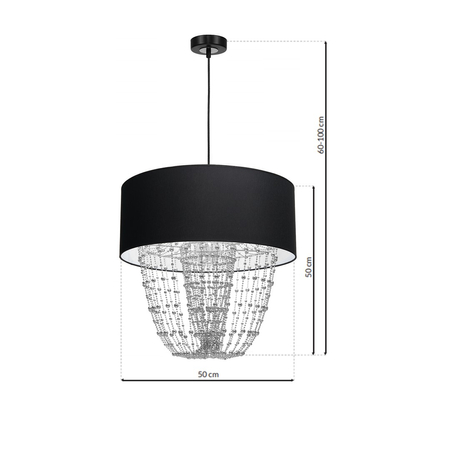 Milagro - Lampa wisząca ALMERIA BLACK/CHROME 1xE27