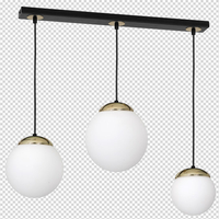Milagro - Lampa wisząca SPARTA BLACK / GOLD 3xE14