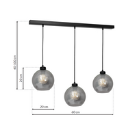 Milagro - Lampa wisząca SOFIA SMOKED 3xE27