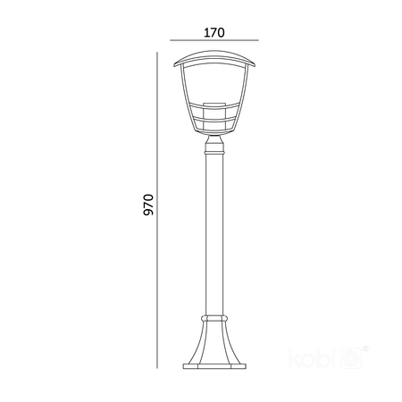 Słupek ogrodowy TEVIO S 1xE27 IP54 czarny LED2B