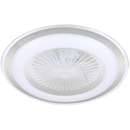 Milagro - Plafoniera LED ZONDA SILVER 48W z wentylatorem