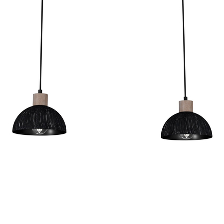 Milagro - Lampa wisząca ERIK Sawn black/Patinated wood 2XE27