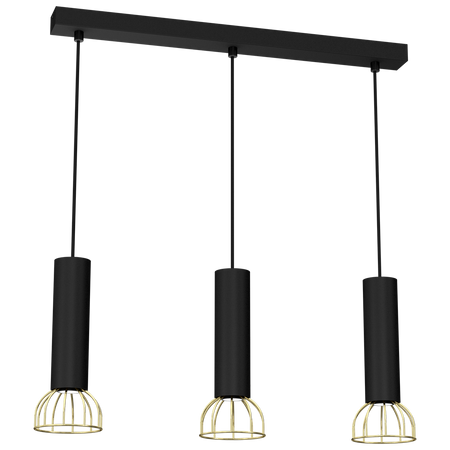 Milagro - Lampa wisząca DANTE Black/Gold 3x mini GU10