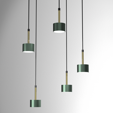 Milagro - Lampa wisząca ARENA GREEN/GOLD 5xGX53
