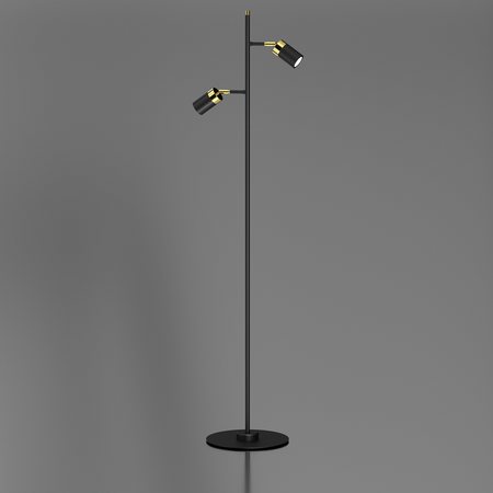 Milagro - Lampa podłogowa JOKER BLACK/GOLD 2xGU10