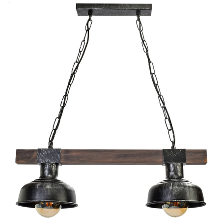 Milagro - Lampa wisząca FARO BLACK/WOOD 2xE27