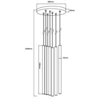 Lampa wisząca Lungo 7 złota 7xG9