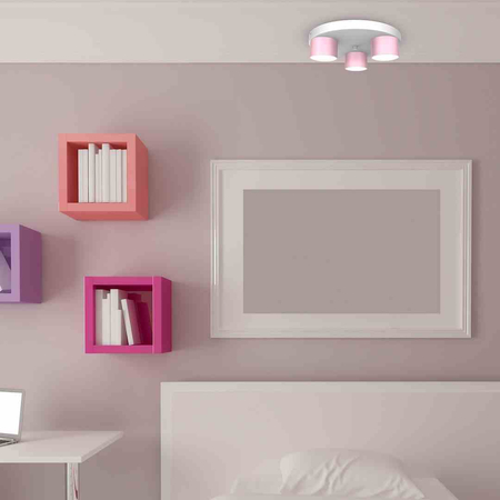 Lampa sufitowa Dixie 3xGX53 Różowy/Biały