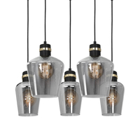 Milagro - Lampa wisząca RICHMOND BLACK / GOLD 5xE27  Prostokąt