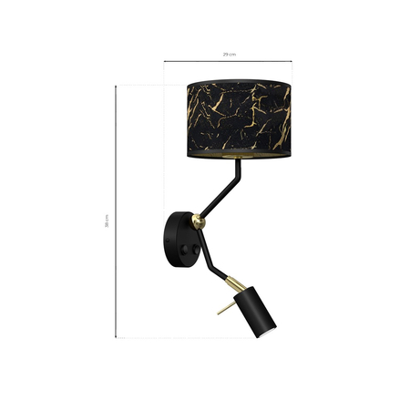 Milagro - Kinkiet SENSO Black/Gold 1xE27 + 1x mini GU10