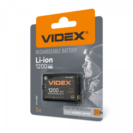 AKUMULATOR LITOWO-JONOWY Li-ion VLF-B12 1200 mAh 3.7 V Videx Ładowany USB-C