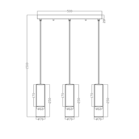 Lampa wisząca Manacor złota 3xGU10